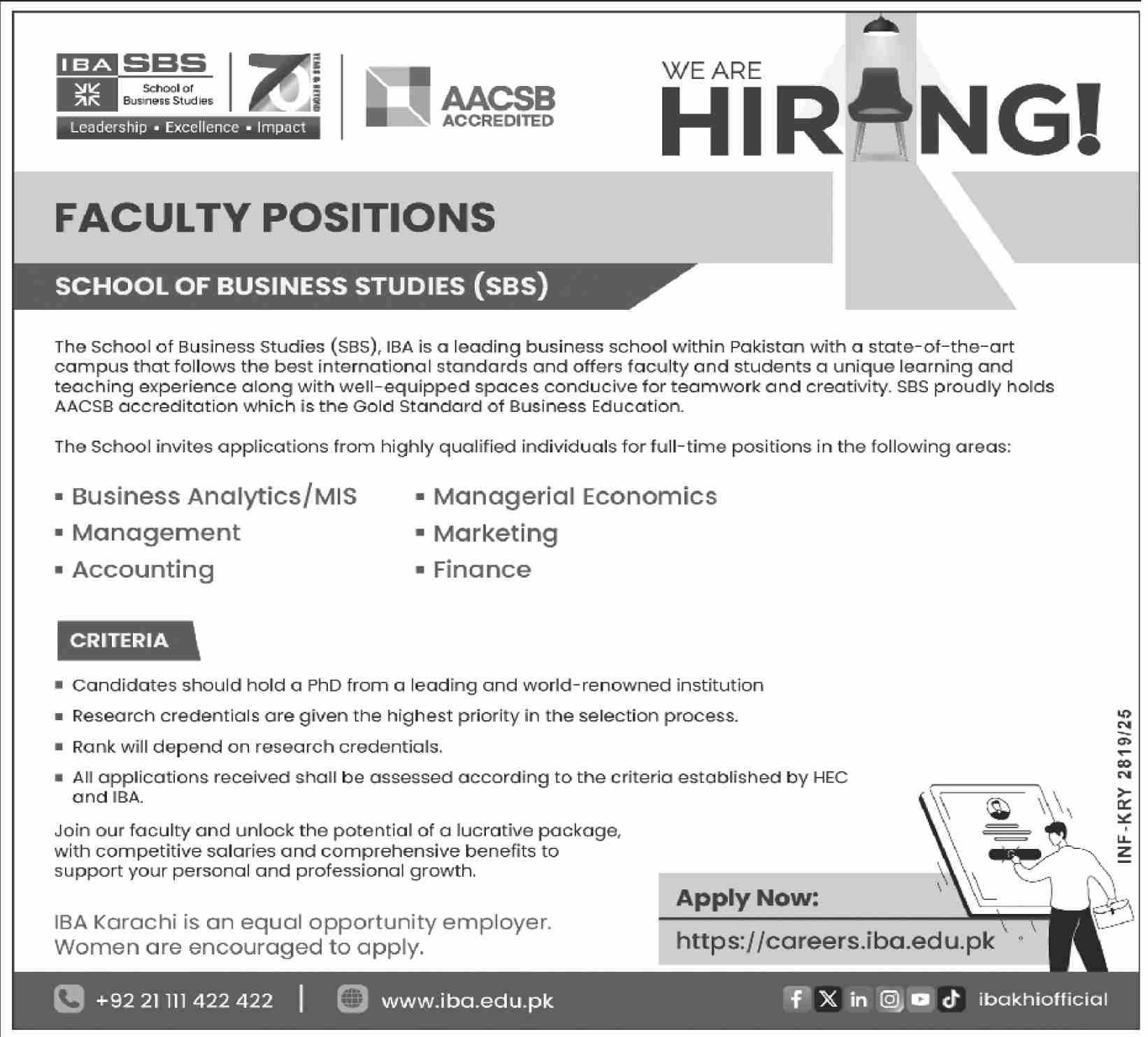 Jobs in School of Business Studies Karachi